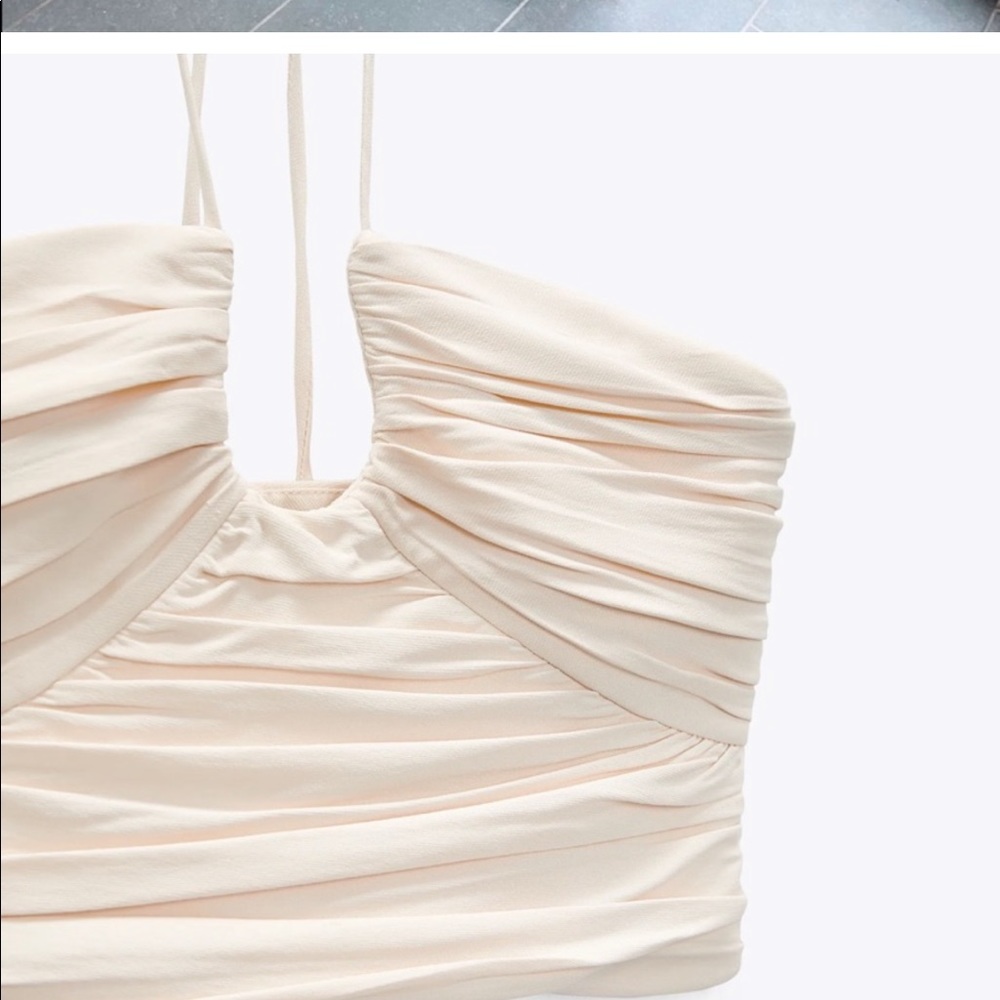 Zara Ruched Tie Halter Top - Picture 6 of 6